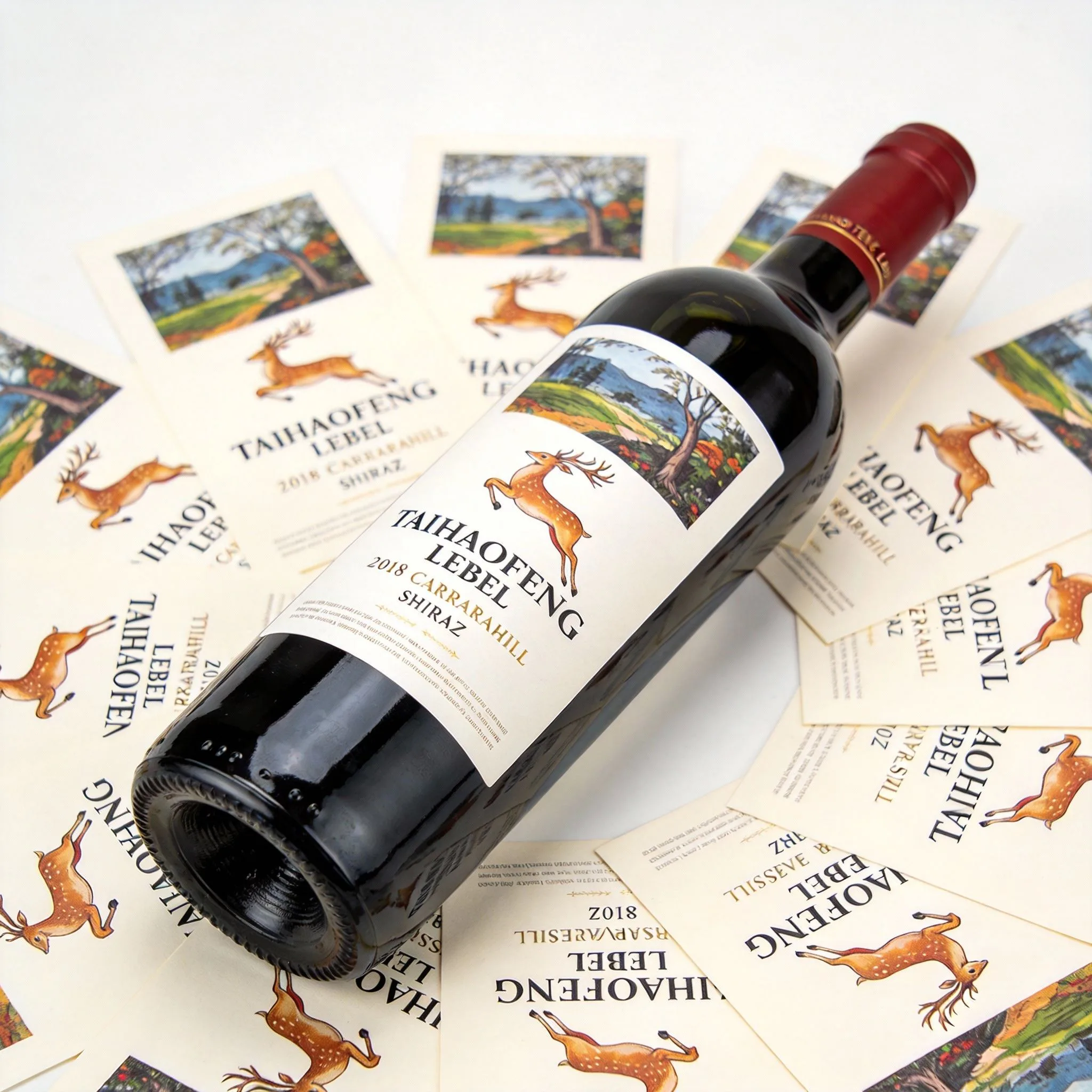 Red Wine Bottle Labels for custom packaging labels
